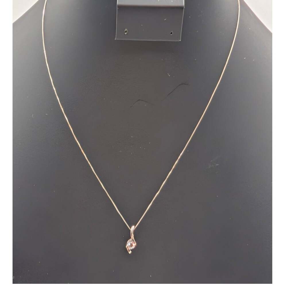 Sirena Collection 14K White Gold 1/4 ct Diamond Solitaire Pendant 19" Necklace
